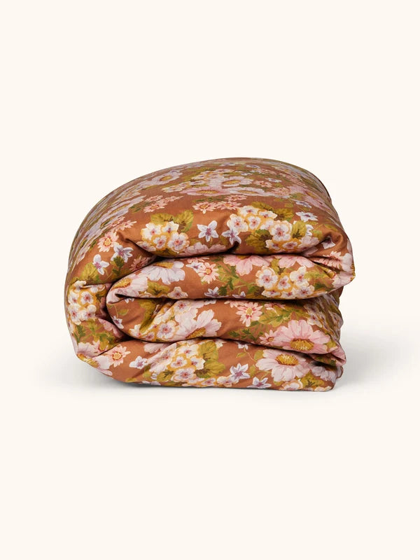 Buttercup Rust Linen Quilt Cover King