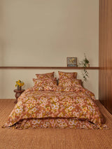 Buttercup Rust Linen Quilt Cover King