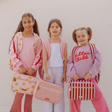 Burgundy Stripe Large Lunch Bag