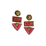 Beaded Triangle Earrings