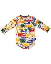 Load image into Gallery viewer, Big Wheels Organic Long Sleeve Romper
