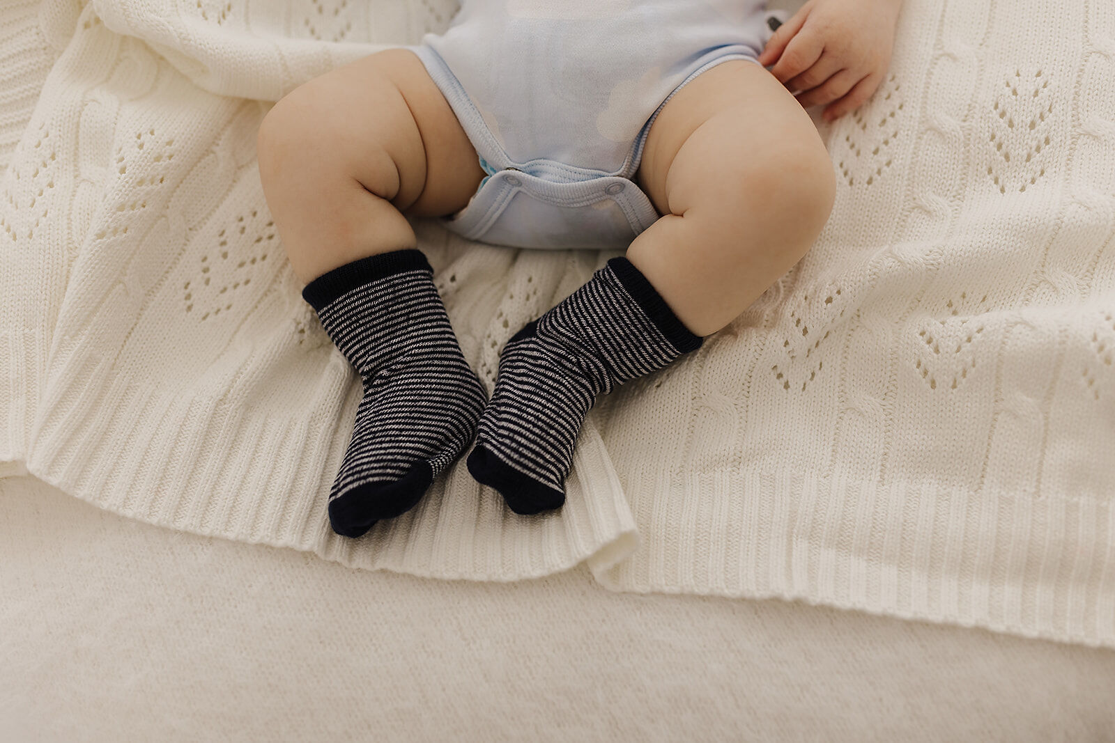Navy & White Stripe Socks 3 Pack