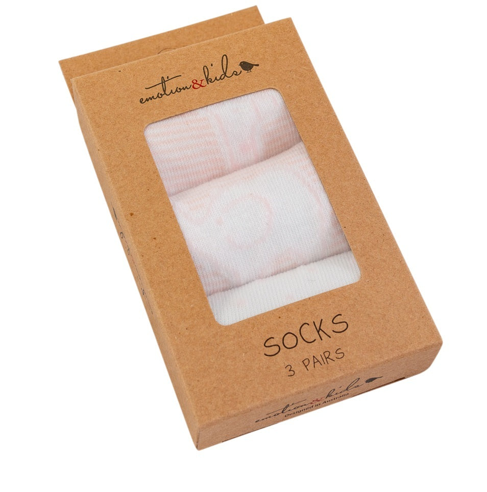 Pink Safari Socks 3 Pack