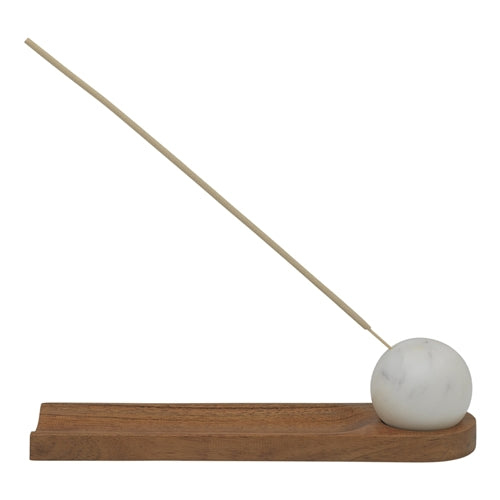 Artifact Marble Incense Holder with Wooden Tray