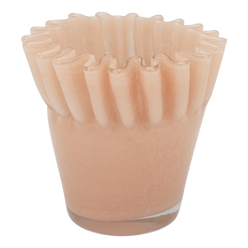 Tousle Fluted Vase 14cm Pink