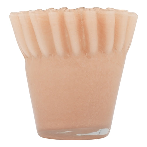 Tousle Fluted Vase 14cm Pink