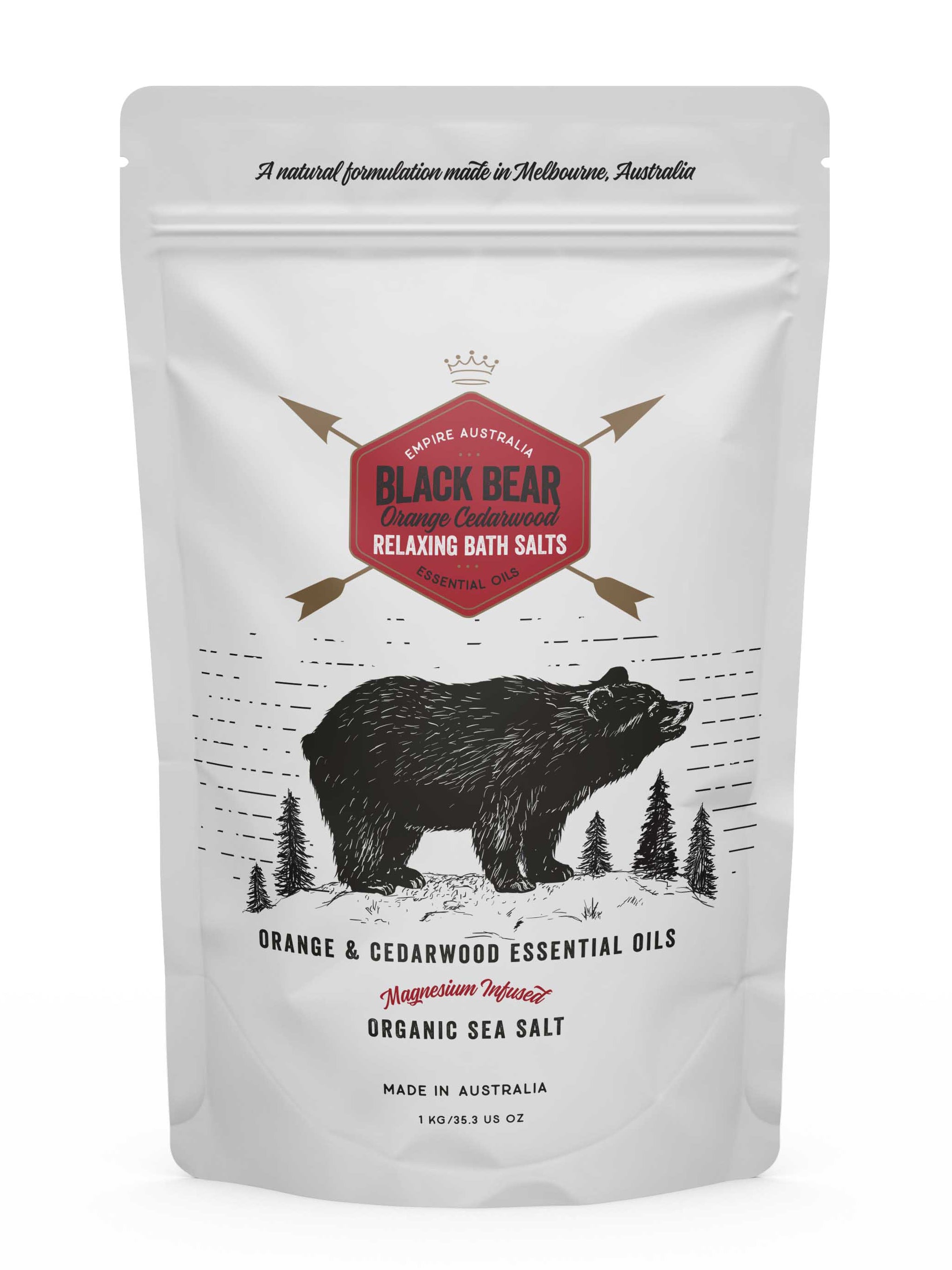 Black Bear' Orange & Cedarwood Bath Salts 1 Kilo