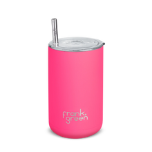 Load image into Gallery viewer, Iced Coffee Cup with Straw Neon Pink
