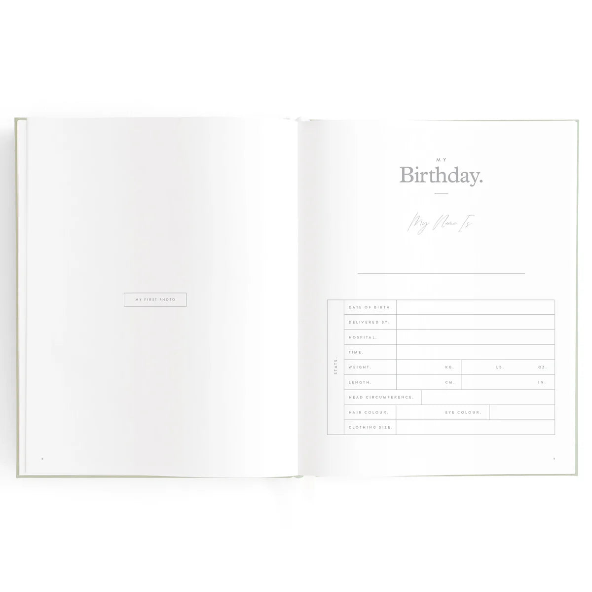 Baby Book Sage Stripe