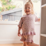 Jacquard Knit Frill Short - Frangipani