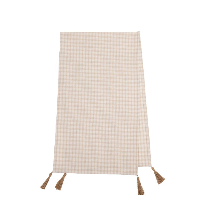 Table Runner with Tassles Check