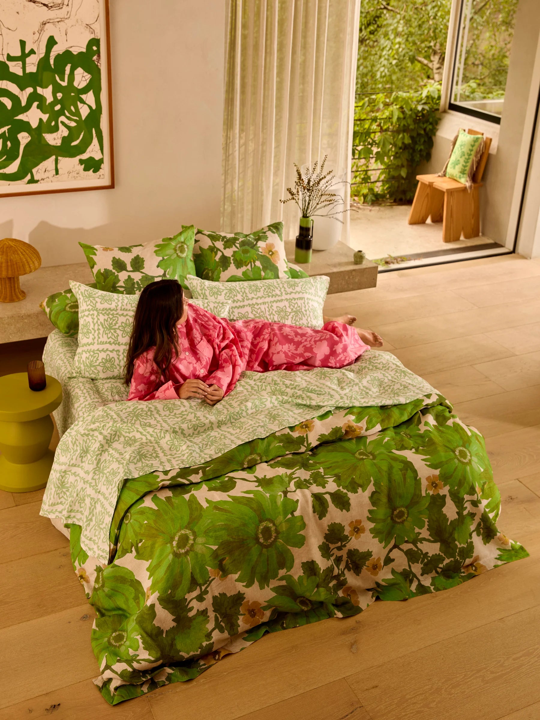 Daisy Sage Fitted Sheet