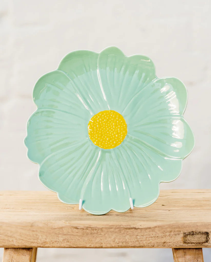 Green and Yellow Flower Plate