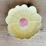 Flower Trinket Dish - Yellow with Pink Centre