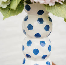 Load image into Gallery viewer, 3 tier Vase - Classic Blue Spots
