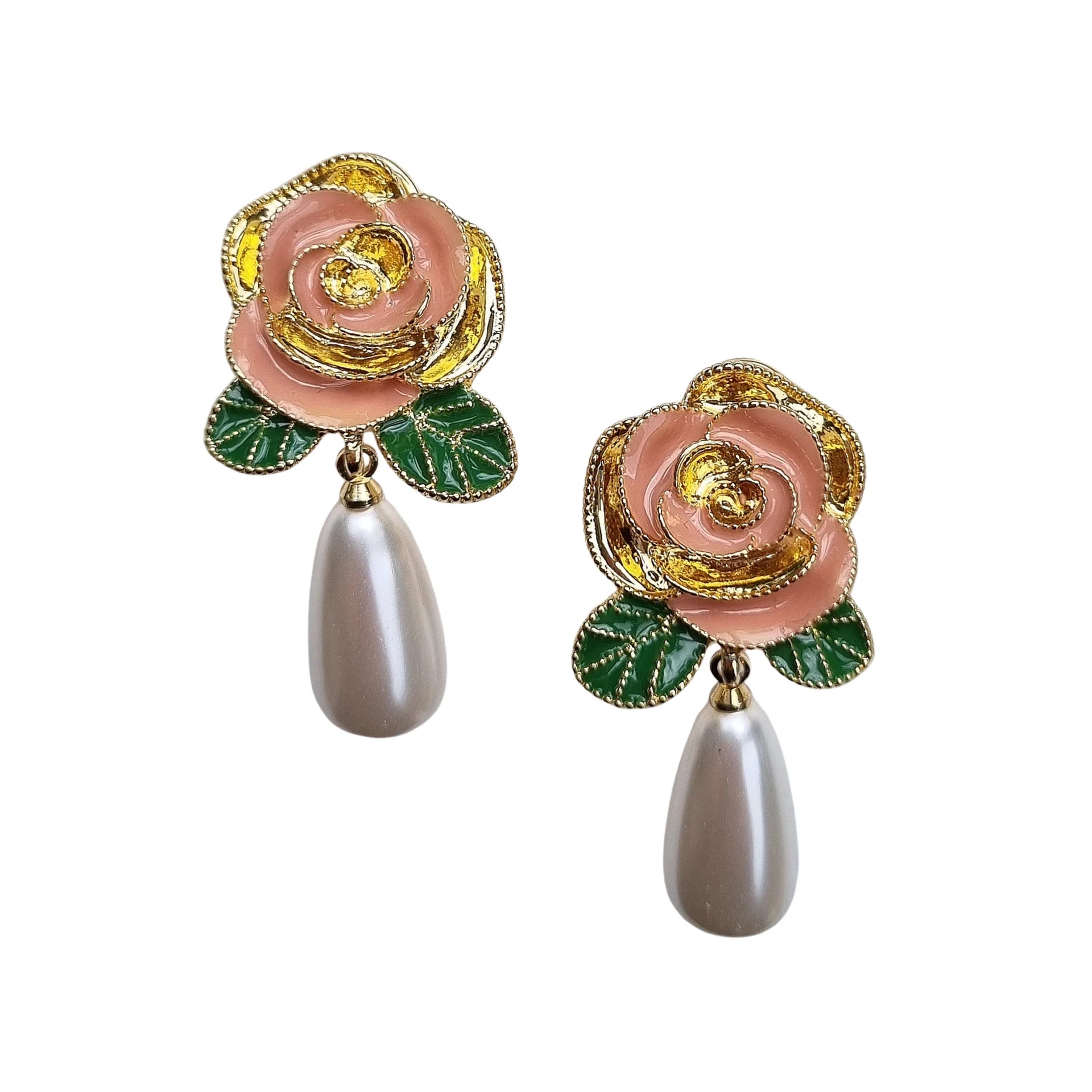 Indie Pearl Enamel Earrings