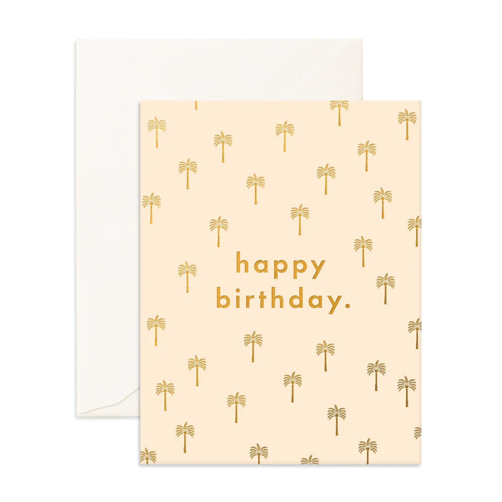 Birthday Golden Palms Greeting Card