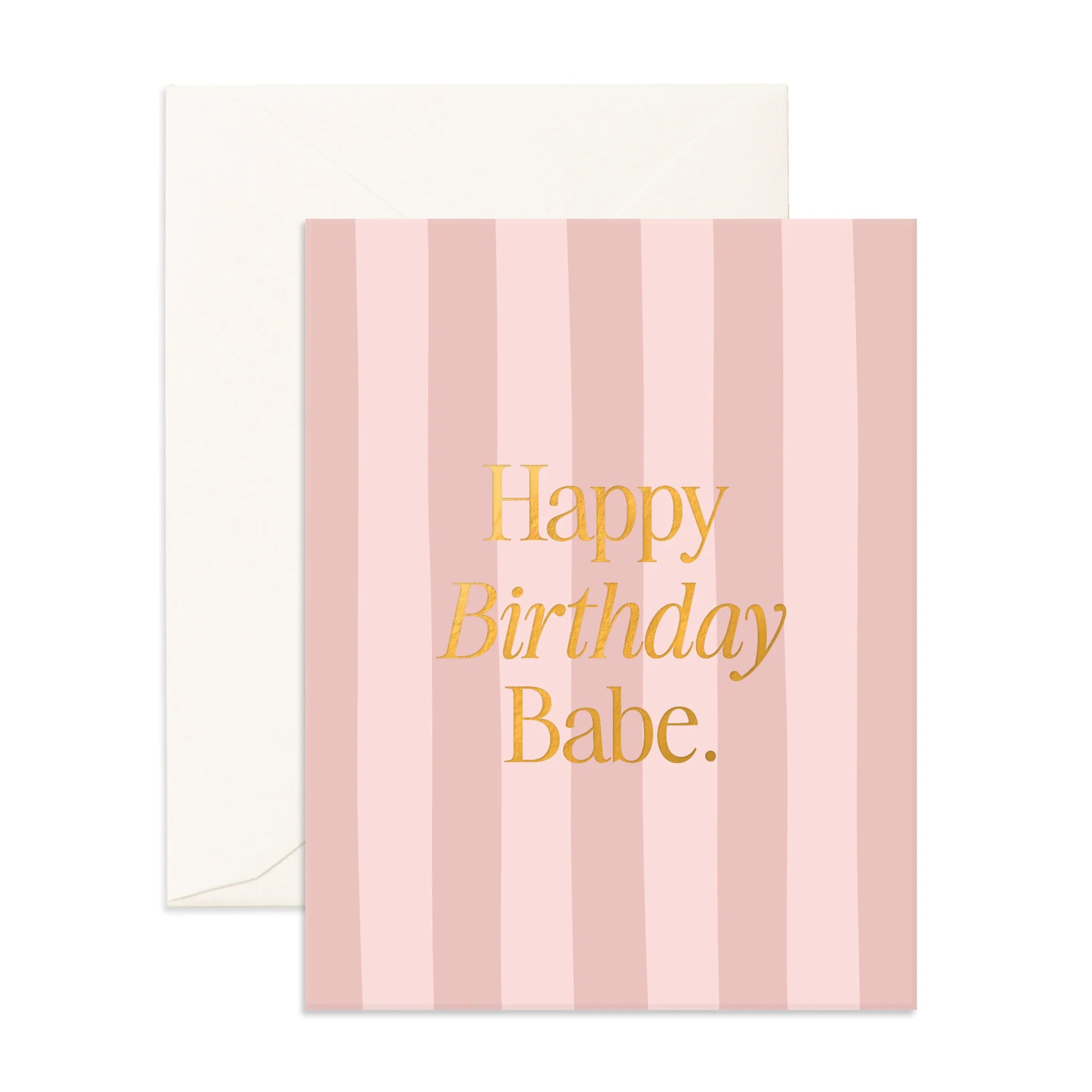 Birthday Babe Rose Stripe Greeting Card