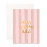 Birthday Babe Rose Stripe Greeting Card