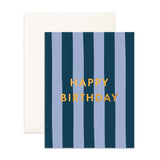 Birthday Navy Stripe Greeting Card