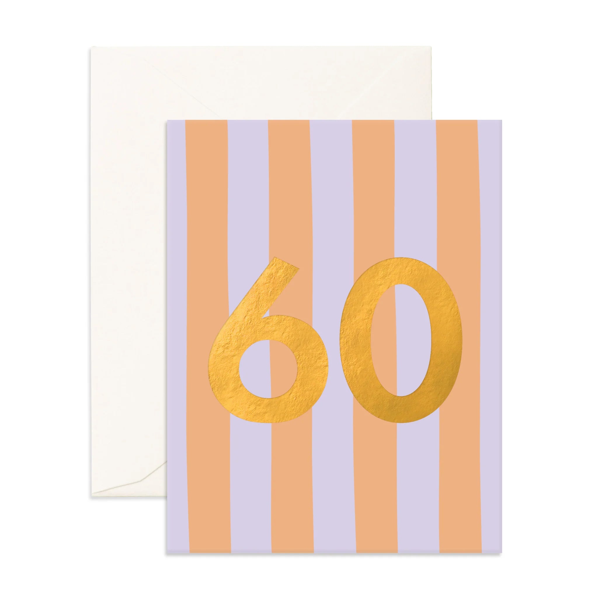 No. 60 Peach Stripe Greeting Card