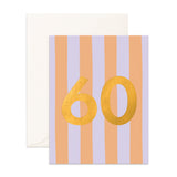 No. 60 Peach Stripe Greeting Card