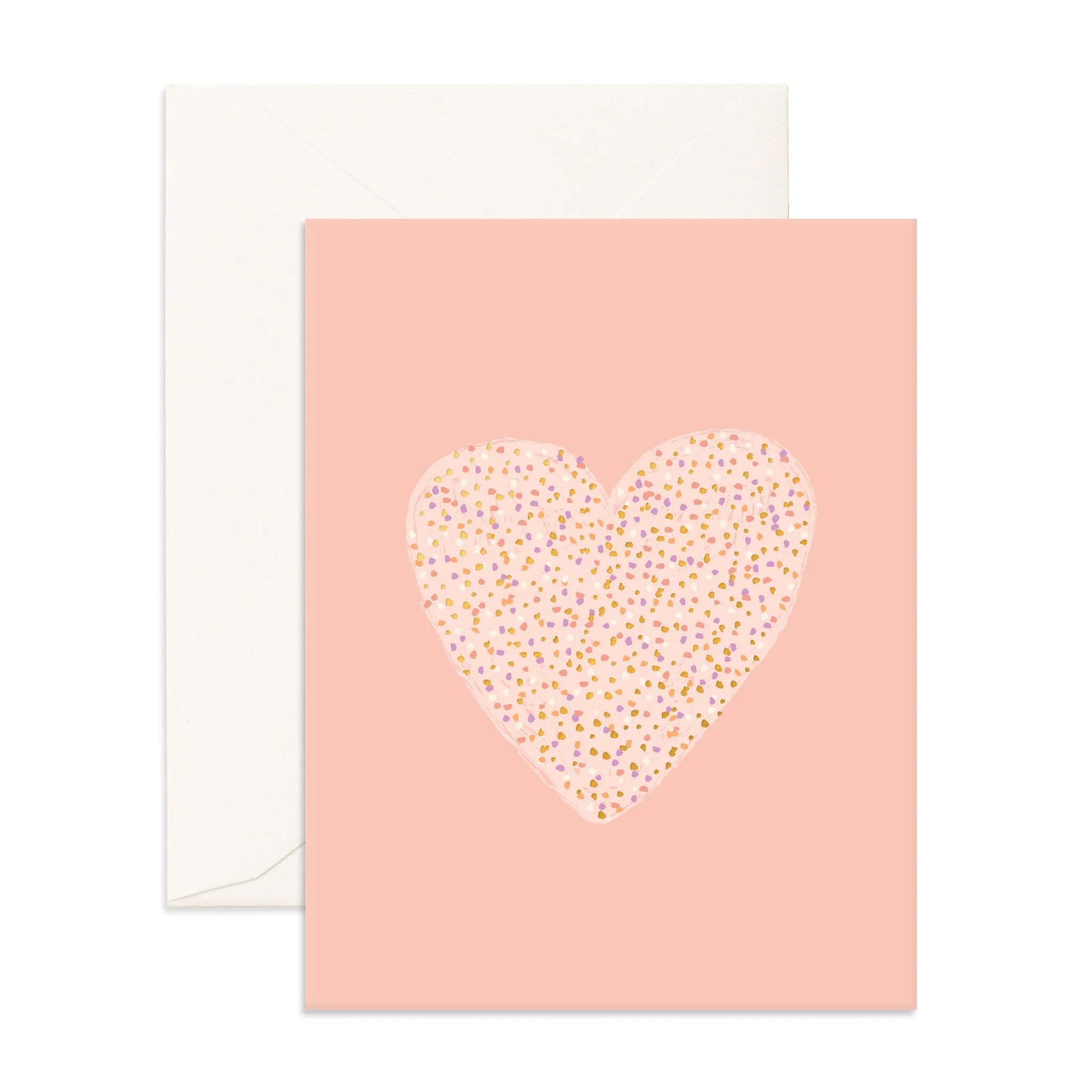 Sprinkle Heart Peach Greeting Card