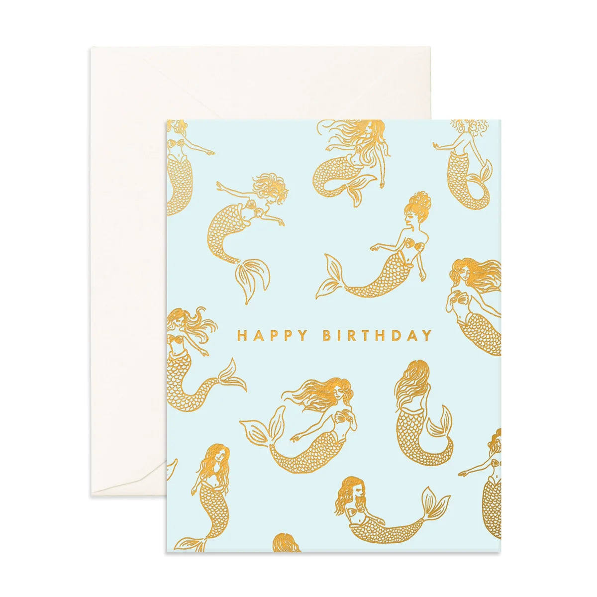Birthday Mermaids Seafoam Greeting Card