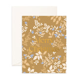 Merry Christmas Gold Holly Greeting Card