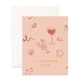 Amazing Mama Long Lunch Greeting Card