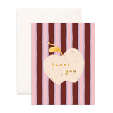 Thank You Apple Stripe Greeting Card