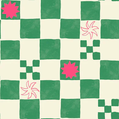 AMELIE Shower Cap in Green Check