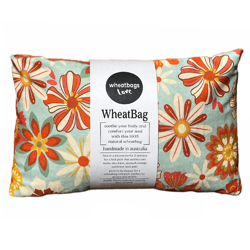 Wheatbag Groovy Flowers Khaki Lavender
