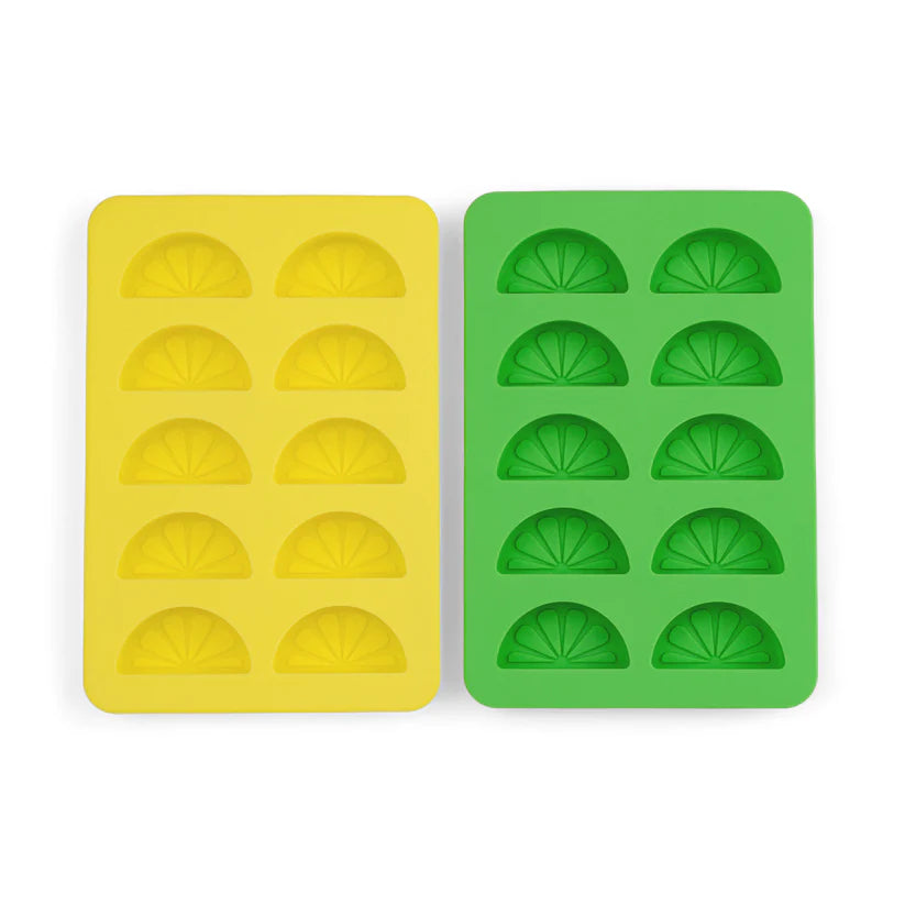 The Dotty Citrus Wedge Ice Trays - Set of 2 -  Yellow + Green