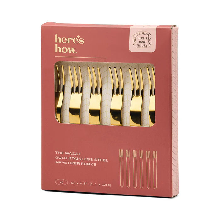 Gold Stainless Steel Appetizer Forks