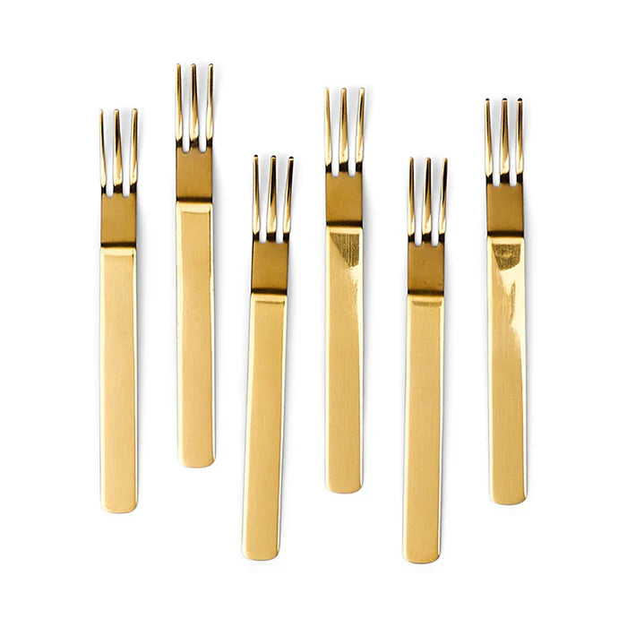 Gold Stainless Steel Appetizer Forks
