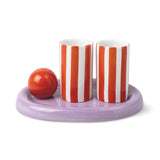 Lily Mae Ceramic Tequila Set Poppy + Lilac