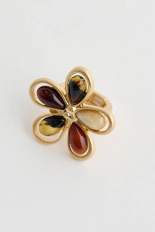 Wild Flower Amber Mix Ring