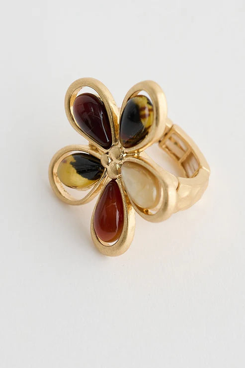 Wild Flower Amber Mix Ring