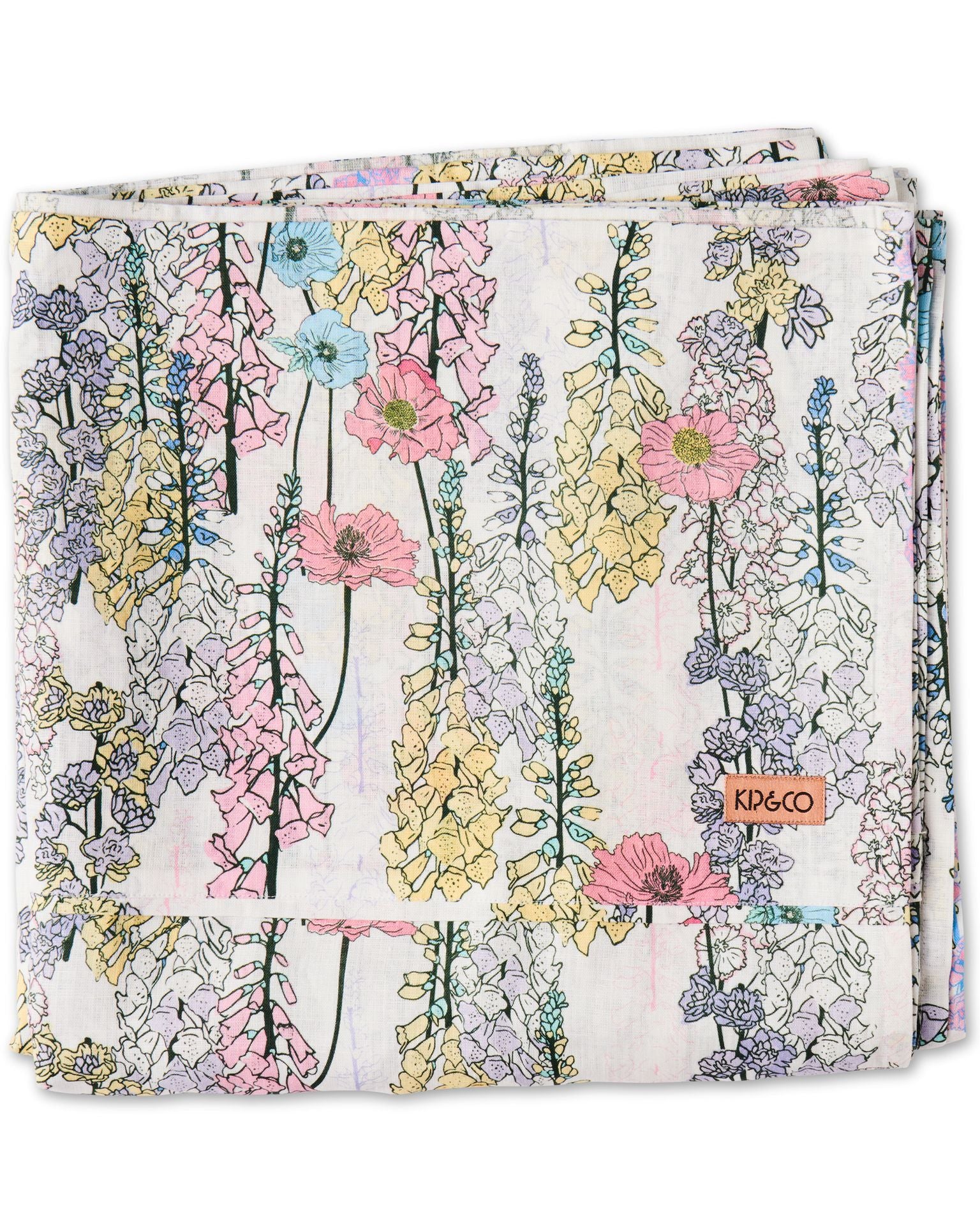 Foxglove Forever Linen Flat Sheet