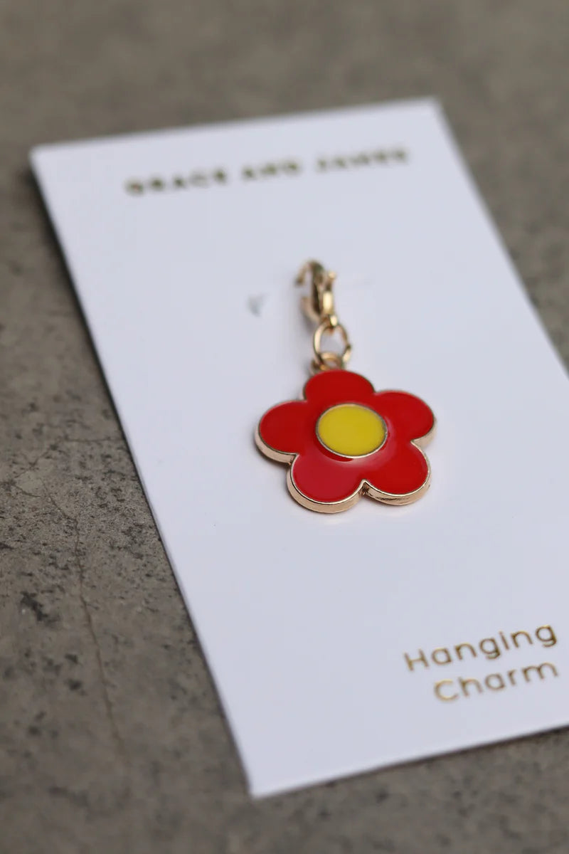 Hanging Charm Daisy Red/Yellow