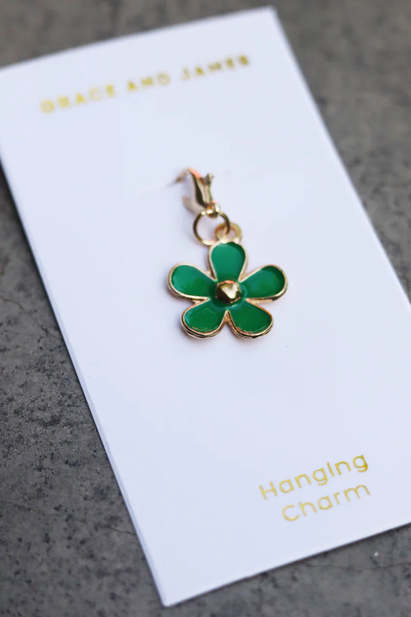 Hanging Charm Green Flower