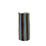 Medium Vase - Cornflower Blue & Brown Stripe