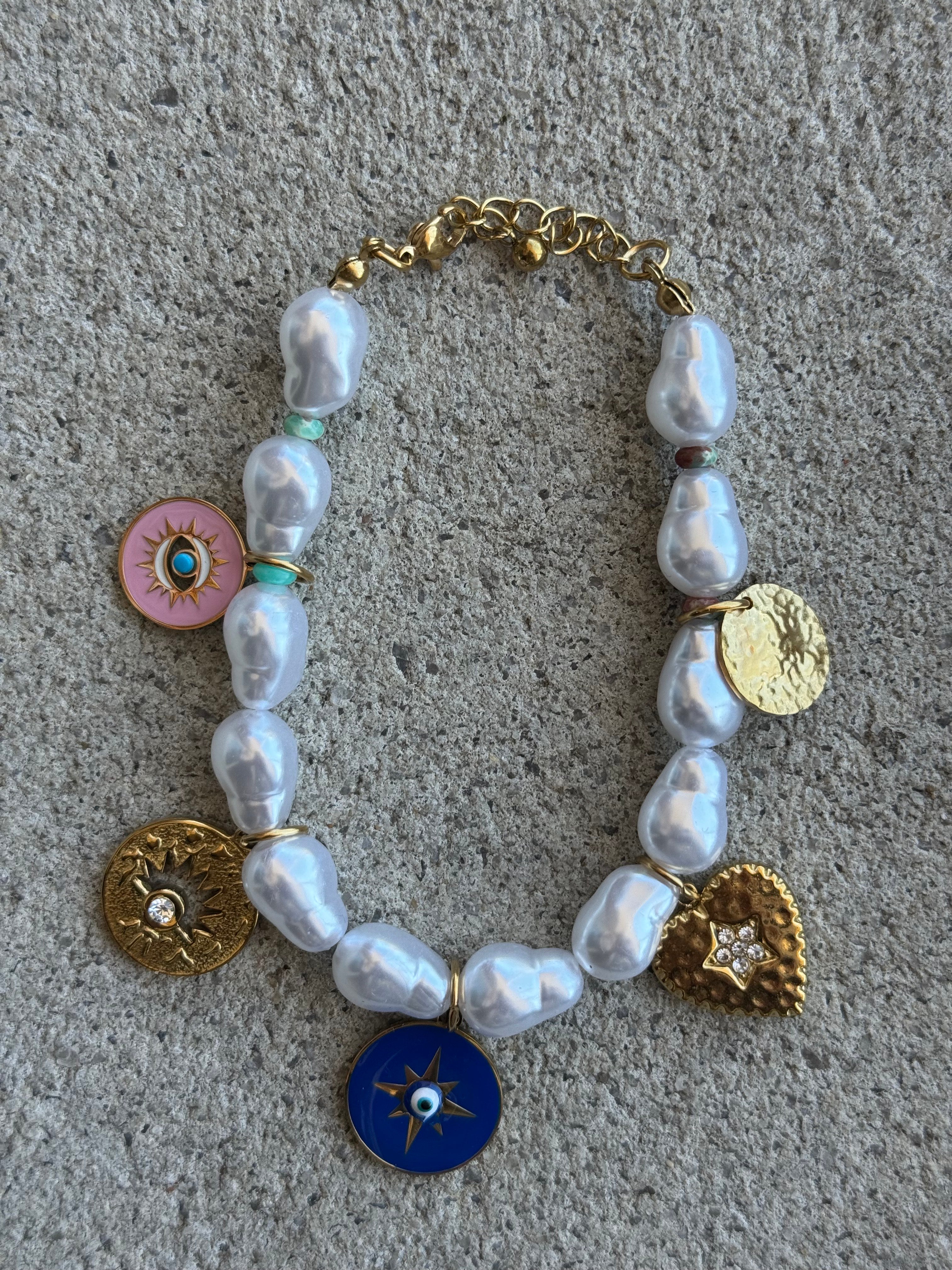 Celestial Charm Pearl Bracelet
