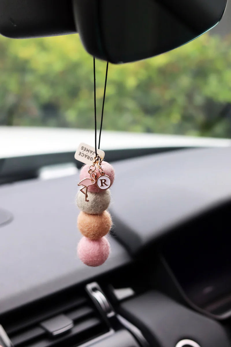 Hanging Charm Alphabet White/Gold