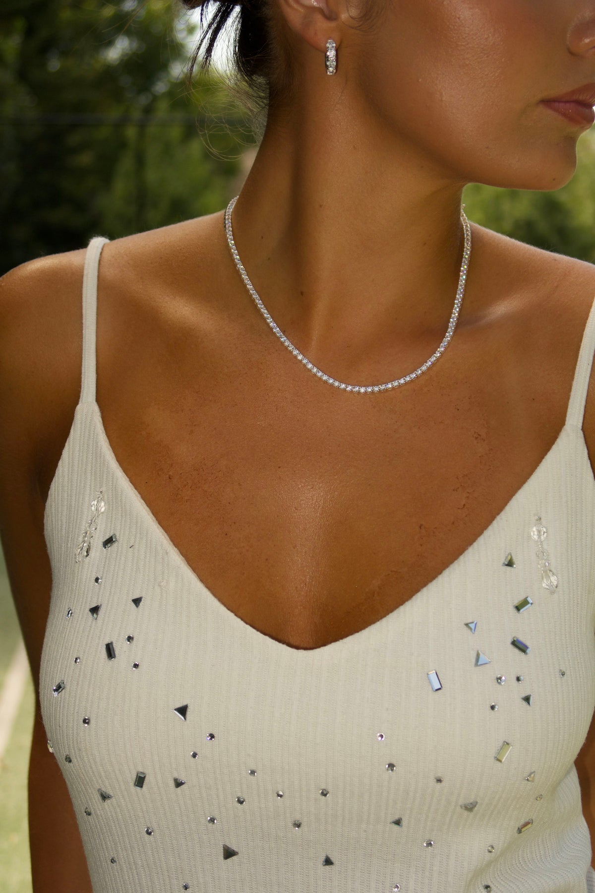 Dani Tennis Necklace - Silver