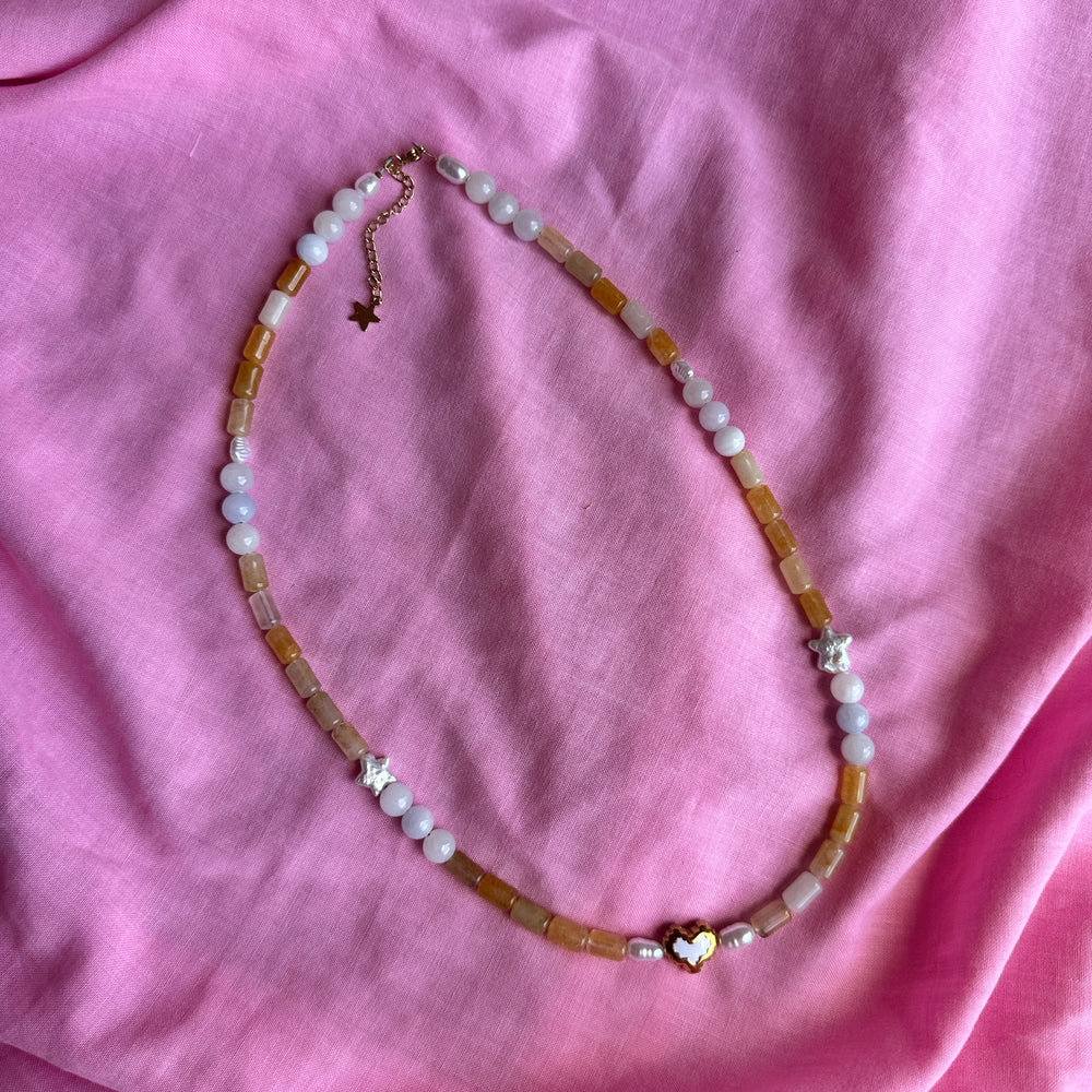 Charlie Necklace // Tan, Mustard and Creams