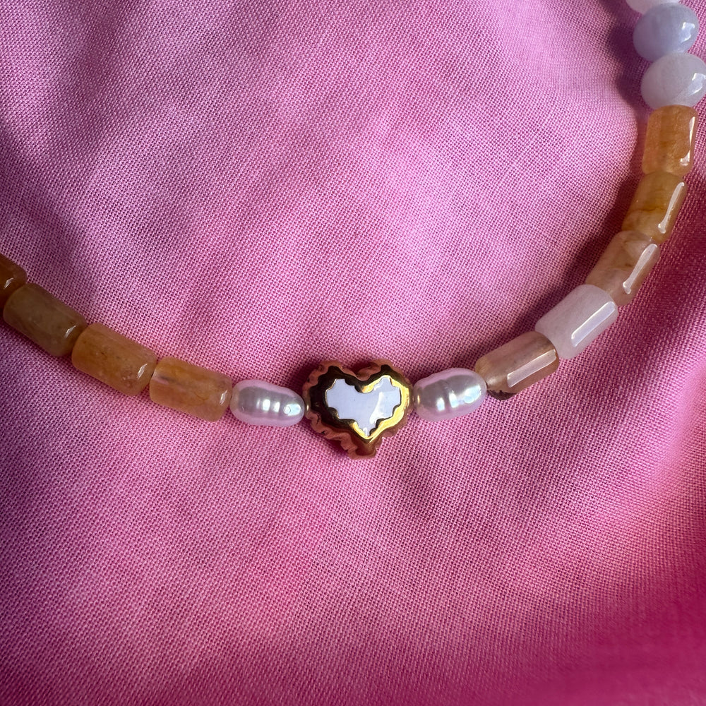 Charlie Necklace // Tan, Mustard and Creams