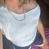 Charlie Necklace // Tan, Mustard and Creams