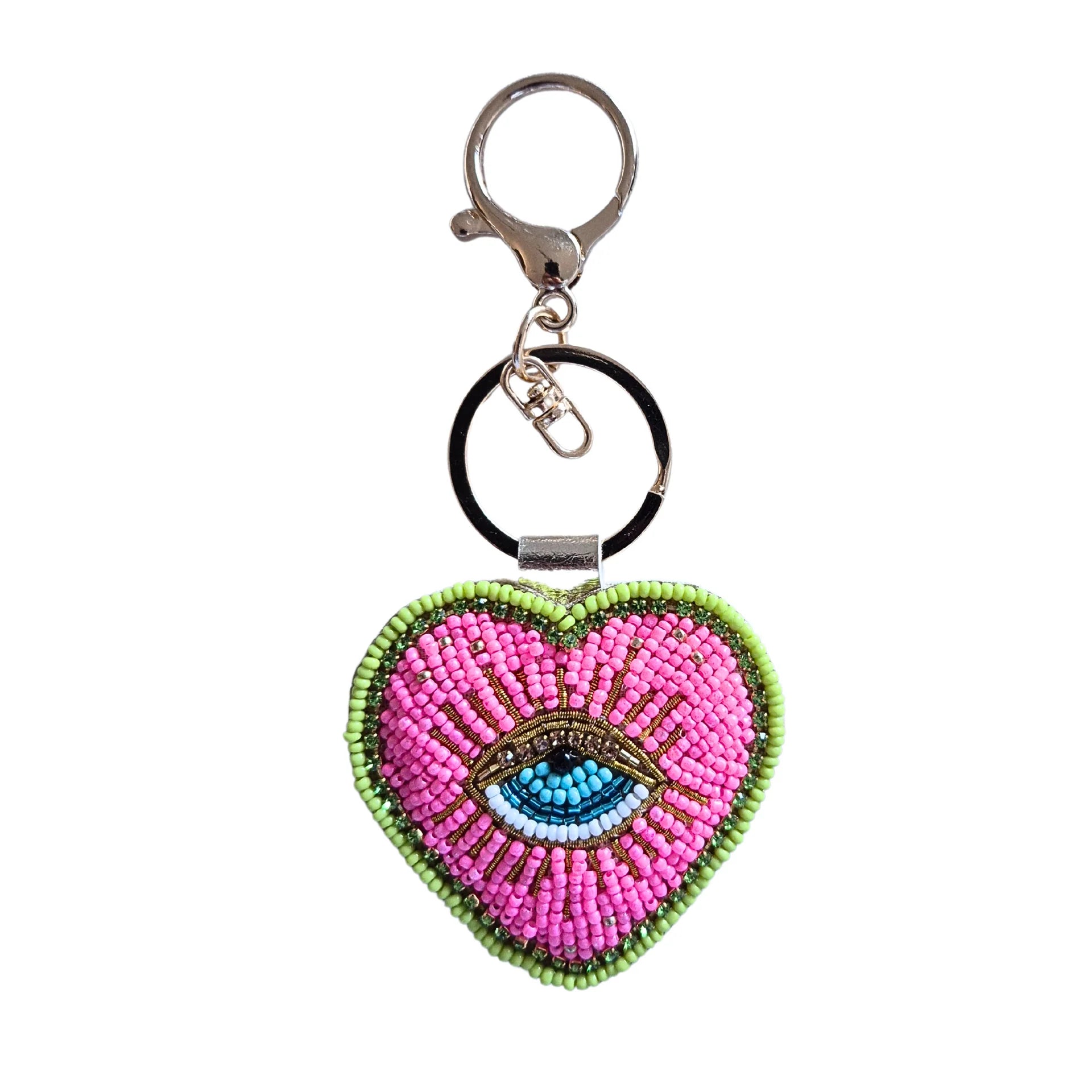 Heart Beaded Keychain